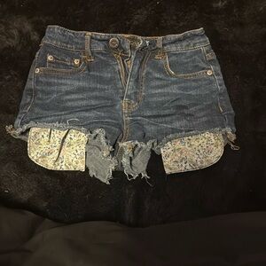 Denim Frayed Hem Women's Shorts